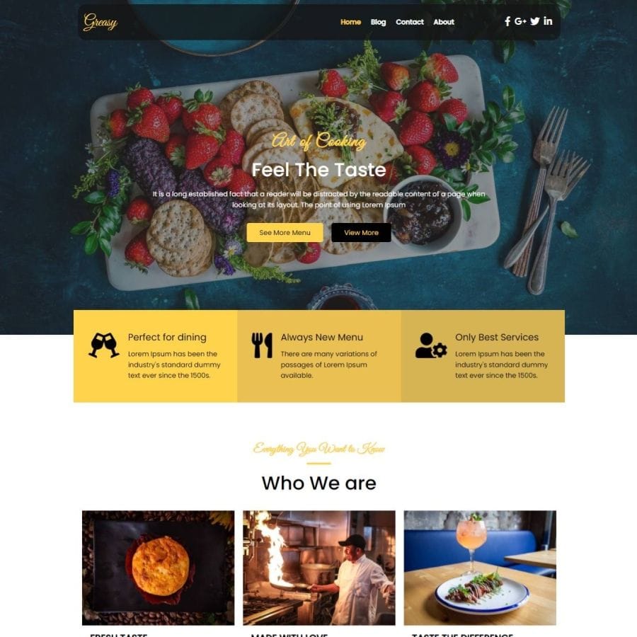 SitePad Restaurant Template 1