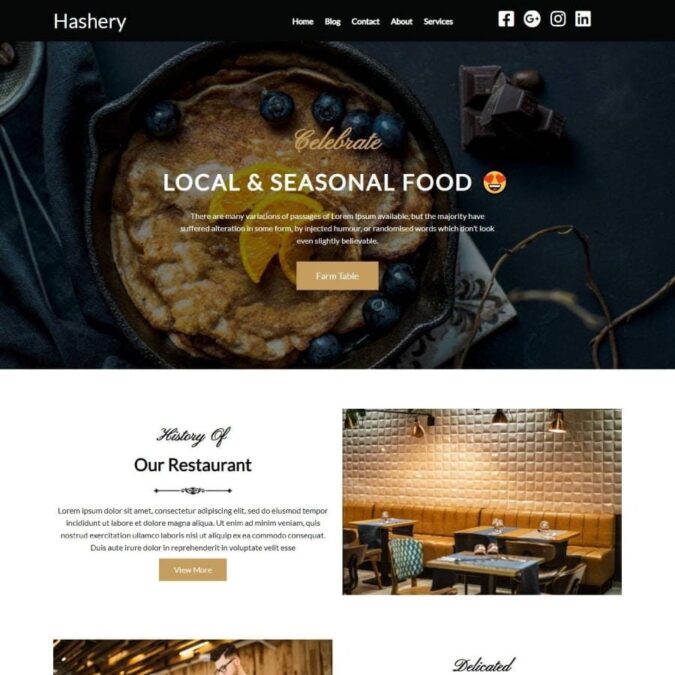 SitePad Restaurant Template 2