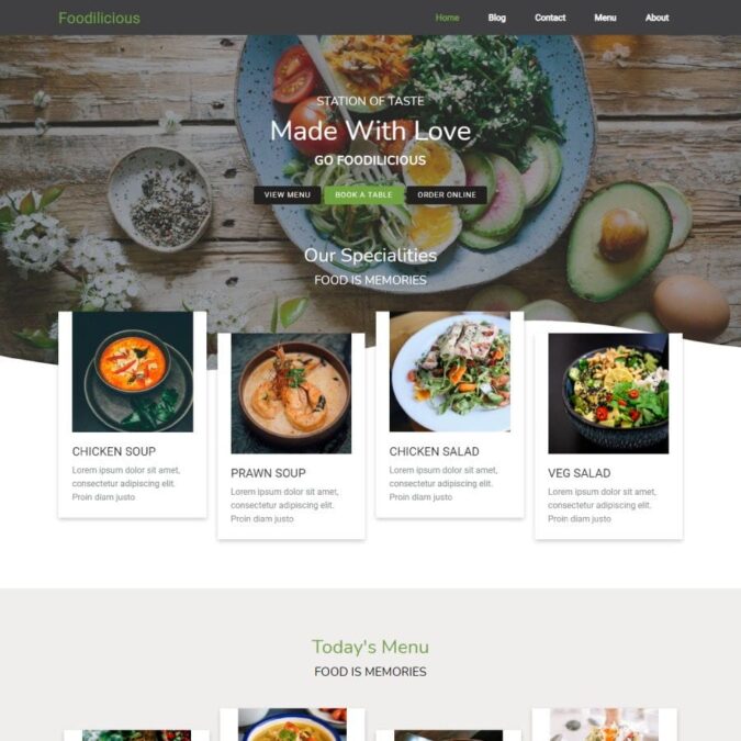 SitePad Restaurant Template 3