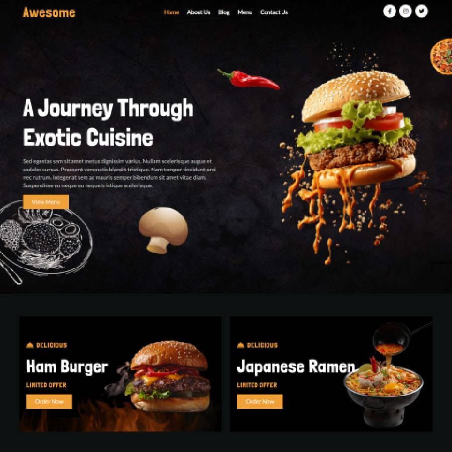 SitePad Restaurant Template 4